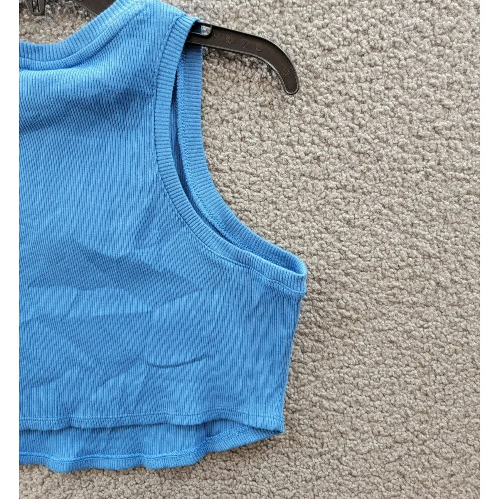 Nike Sportswear Essentials Ribbed Crop Tank Top Women's L Star Blue Pullover - Picture 13 of 15